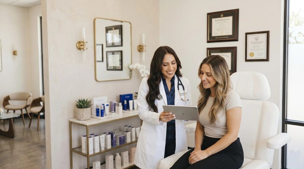 Nicole Sandoval, MSN, FNP-BC, providing a personalized GLP1 weight loss consultation in Pasadena CA