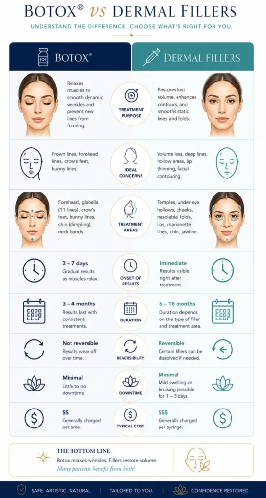 Botox vs. fillers comparison