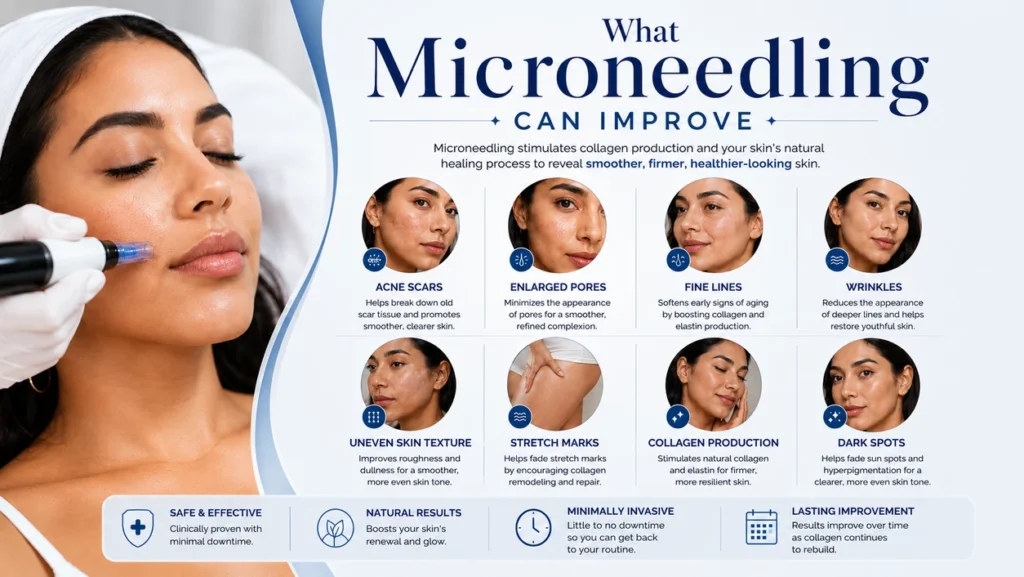 Skin concerns microneedling treatment can improve