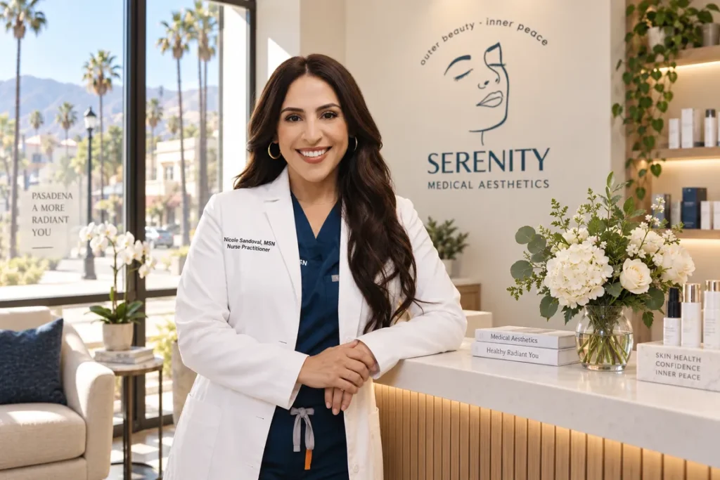 Interior view of the Serenity Medical Aesthetics boutique practice in Pasadena, CA, emphasizing a professional and serene environment.