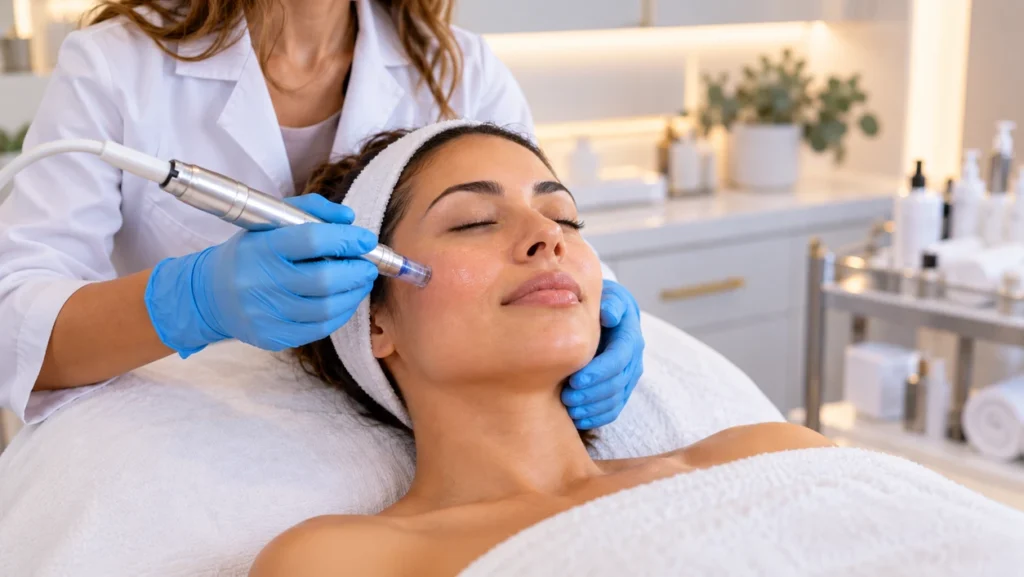 Professional SkinPen microneedling treatment creating gentle micro-channels at Serenity Medical Aesthetic, Pasadena